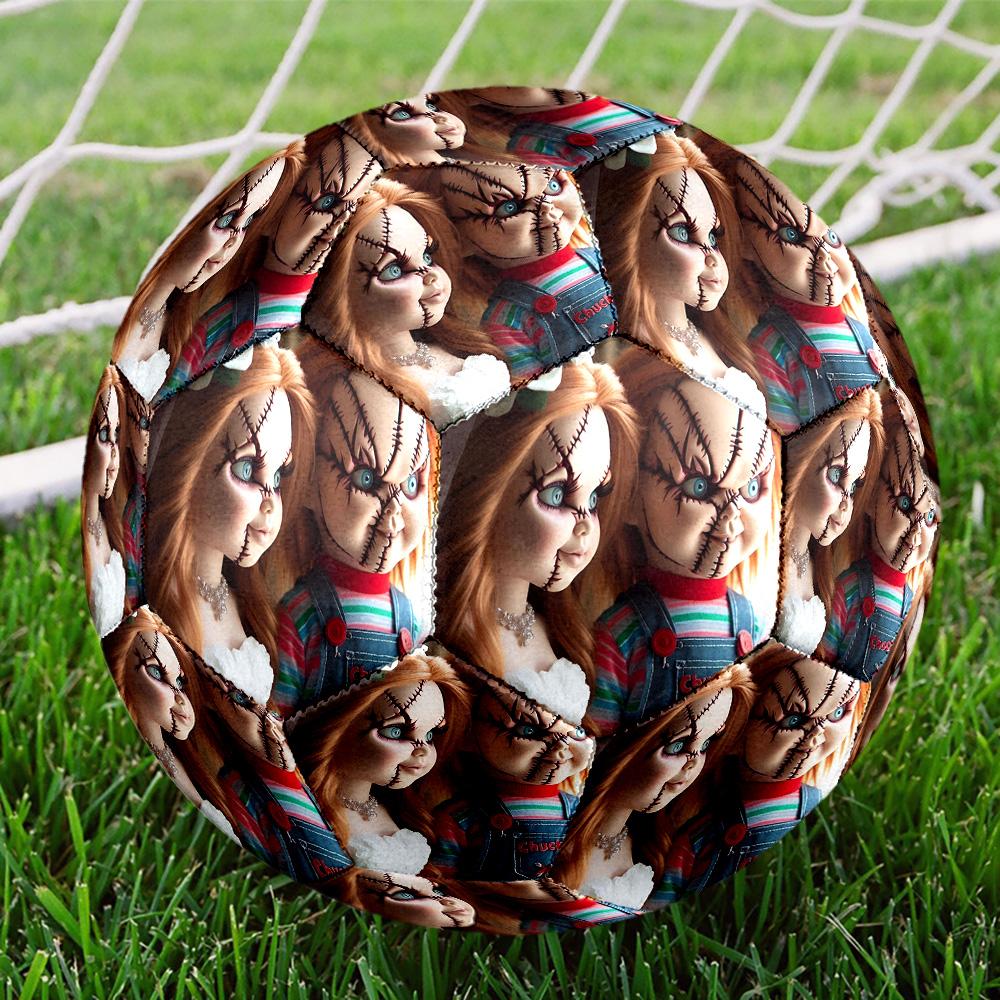 Bride of Chucky Print Size 5 Soccer Ball, Standard Match Football for Sports Game and Team Practice, Ideal Gift for Soccer Fans