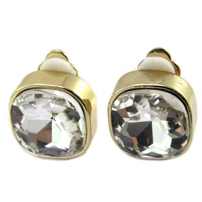 [P4986] - Golden White 'Sissi' Designer Clips - 14x14 Mm