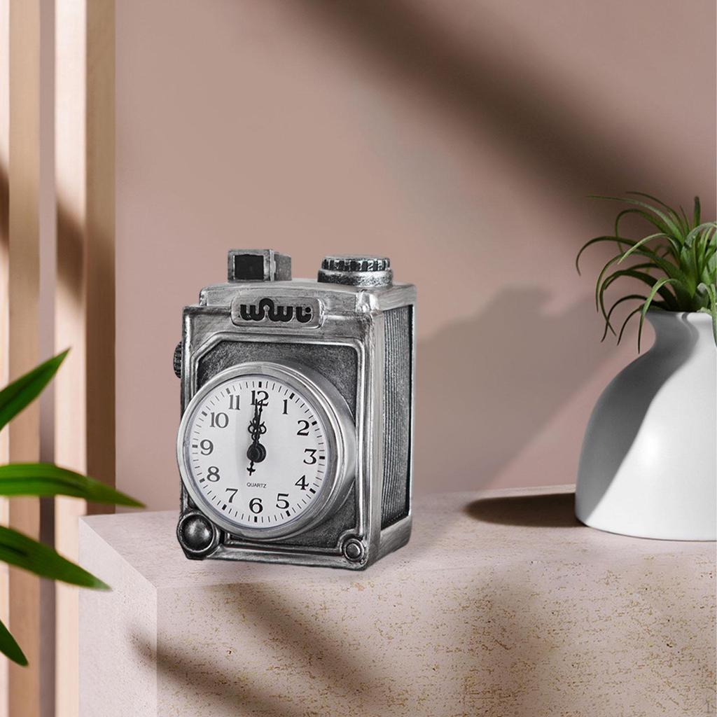 Retro Alarm Clock Antique Ornament Gifts Crafts Bedside Desk for Mantelpiece