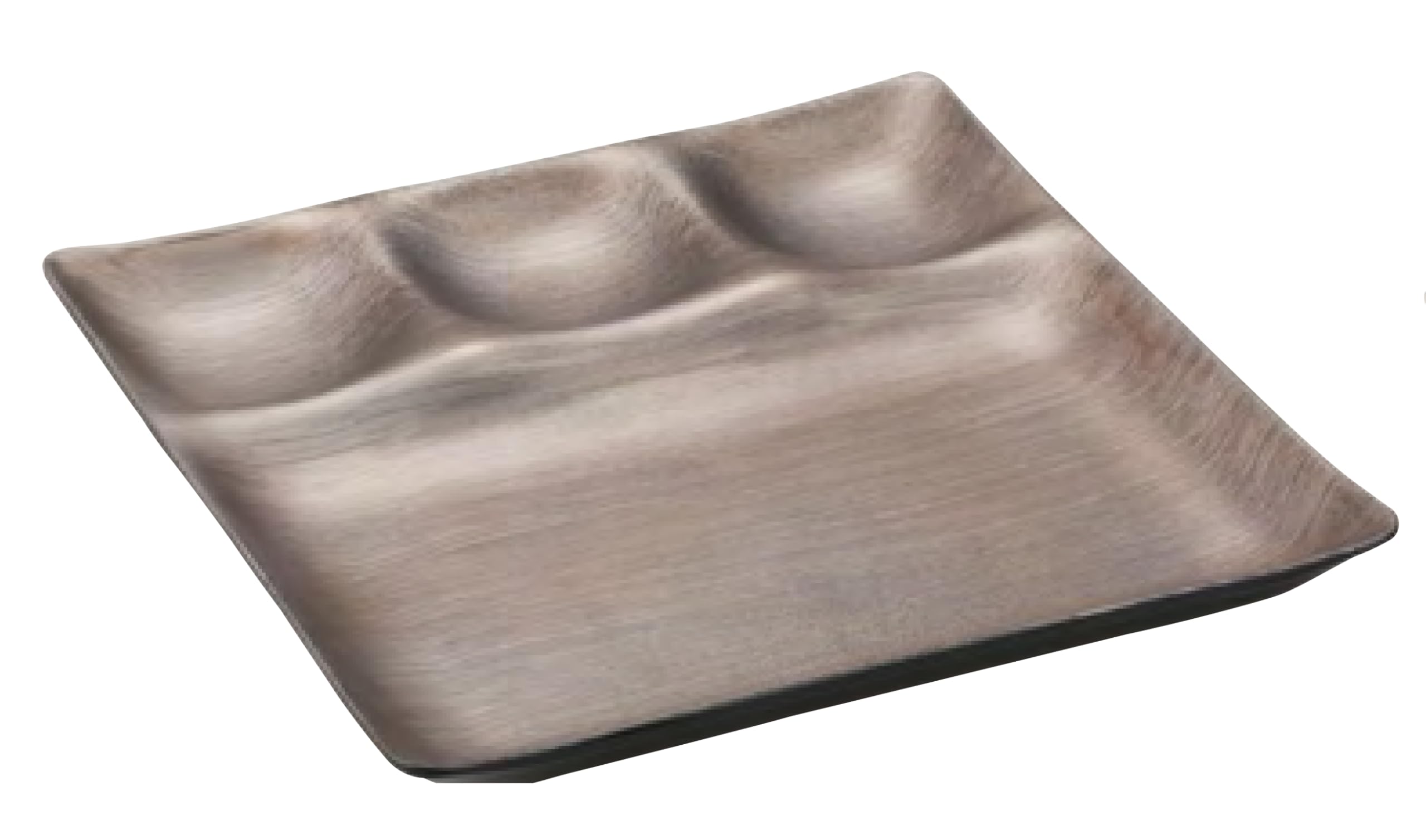 Wakaizumi Lacquerware Buffet Dishwasher TA Three Combination Silver Brushed Plate, Safe, Plate, Finish, M-37-48