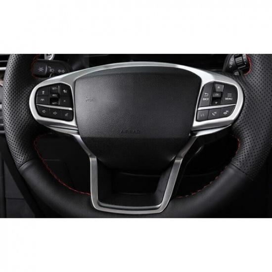 Steering Wheel Switch Button Trim For Ford Explorer - Matte Silver
