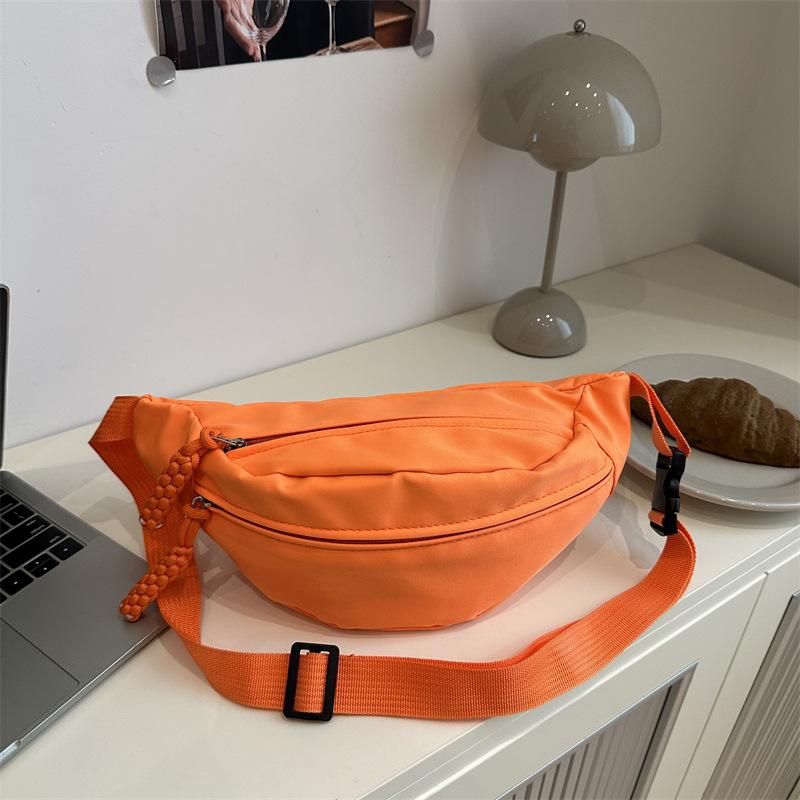 

Мужская нагрудная сумка в японском стиле для отдыха, большая вместимость, на плечо, мессенджер, трендовая спортивная поясная сумка, легкая велосипедная, персонализированная сумка для женщин оранжевый