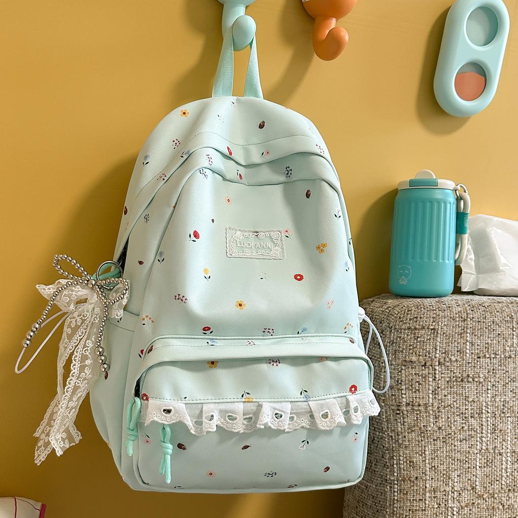 Schoolbag1011 Korean design sense lace student schoolbag cute polka dot versatile backpack new student lightweight backpack