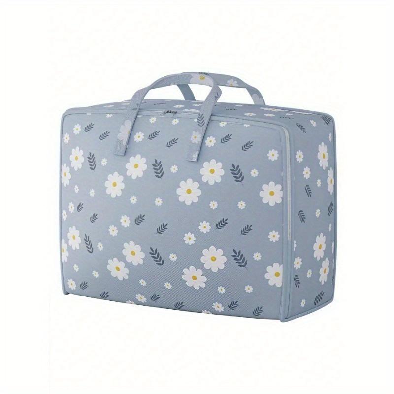 

1 шт. Складные сумки для хранения одежды, узор «Свежие ромашки», органайзер для путешествий, вакуумные компрессионные упаковочные кубики, легкая сумка для стирки Blue Daisy разноцветный