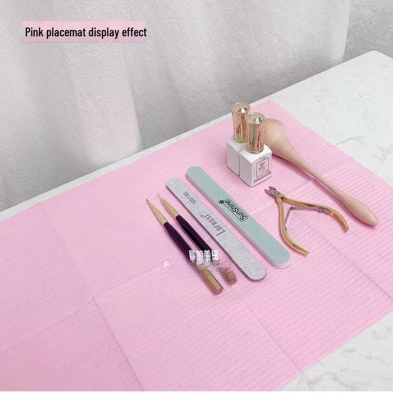 Disposable Nail Art Table Mat - Waterproof, Stain-Proof, Water-Absorbing, Double-Sided Cleaning Pad for Japanese Nail Salon.