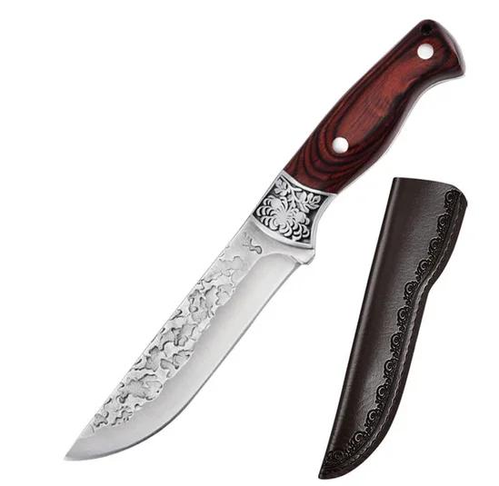 1pcs Forged Boning Knife Stainless Steel Sharp Kitchen Knives Meat Cleaver Butcher Knife Fruit Slicing Knife Wooden Handle