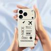 For iPhone 17 Pro Case Boarding Ticket Pattern Printing Straight Edge TPU Phone Back Cover