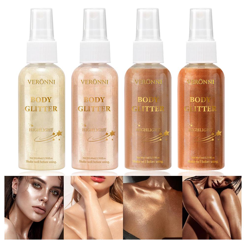 VERONNI Waterproof Long-lasting Liquid Highlighter for Face & Body with Fine Shimmer