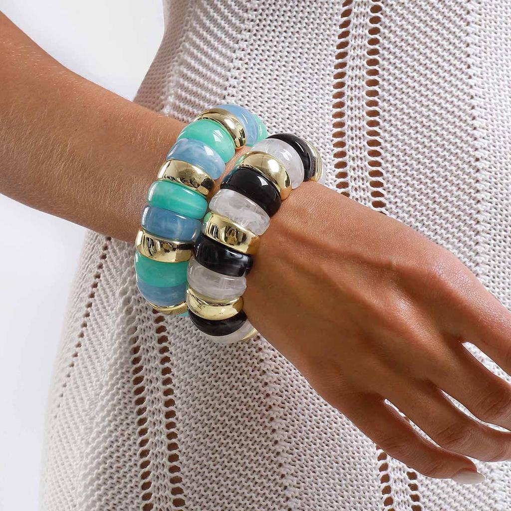 DIEZI Bohemian Fashion Geometric Acrylic Resin Bangles Exaggeration Simple Chunky Wide Bangles Bracelets For Women Men Jewelry
