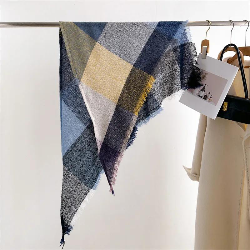 Cashmere Imitation Shawl Autumn Winter Warm Unisex Long Wraps Triangular Scarf Fashion Tassel Scarves Men Women Neckerchief