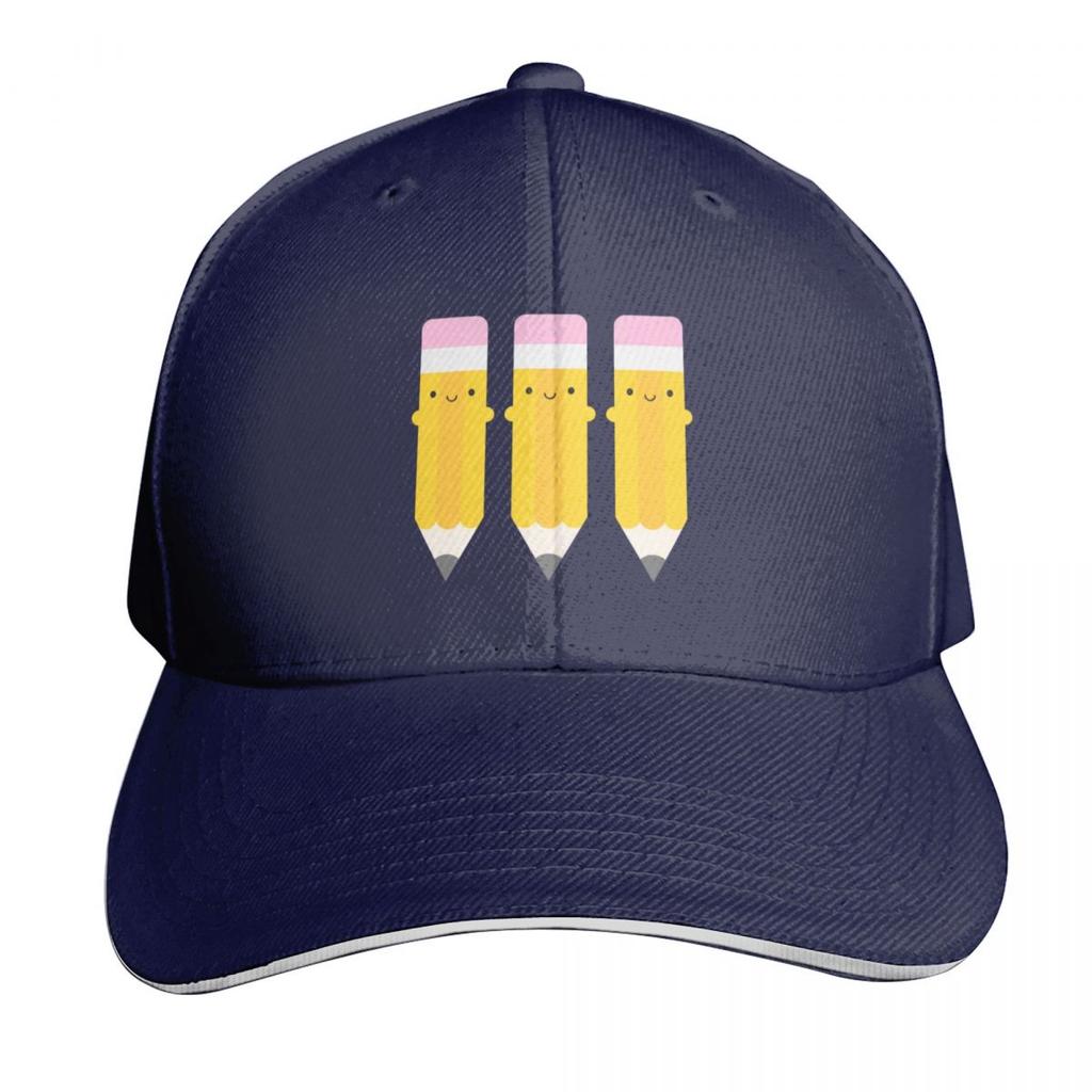 Happy Kawaii Pencils Baseball Cap Funny Hat New In Hat Western Hat Designer Hats Unisex Womens