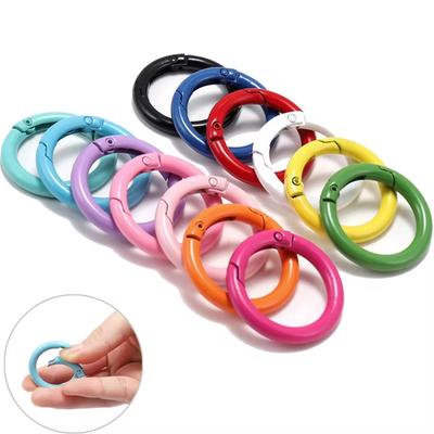 5 Piezas/Lote 21 Colores Anillo O Metálico Cierre de Resorte Mosquetón Redondo Abrible Clips para Llavero Gancho Cadena de Perro Hebilla Conector para Joyería DIY