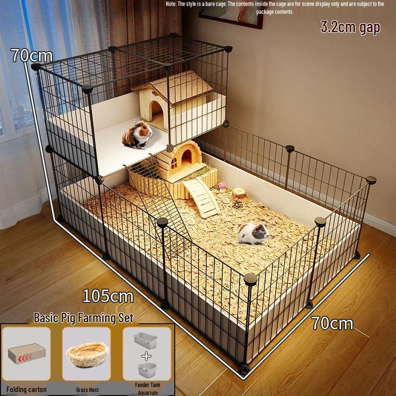 Guinea Pig Playpen & Indoor Villa - Extra Large Cage with Storage