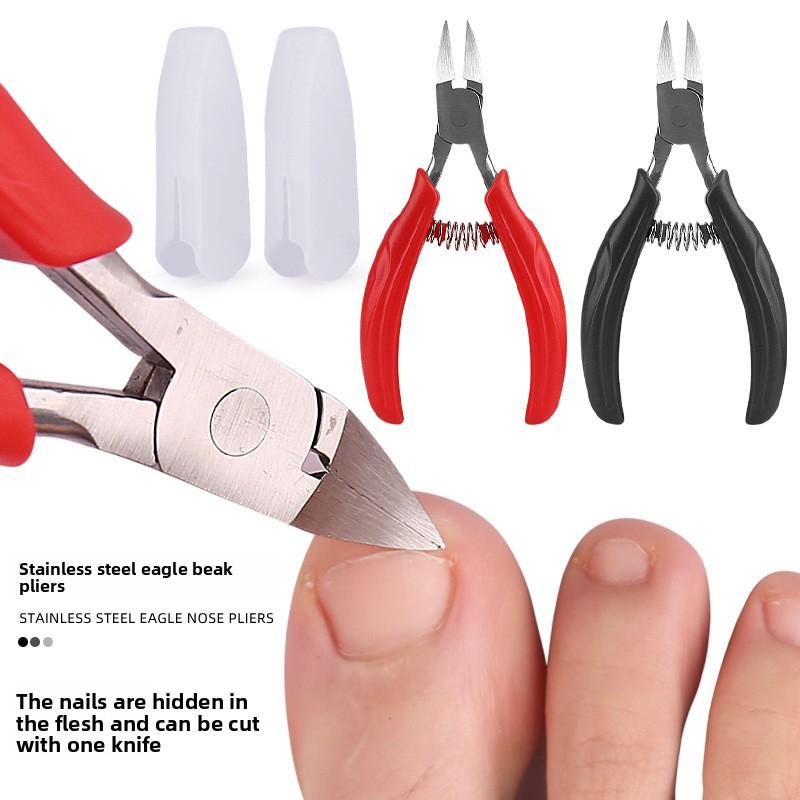 

Stainless Steel Spring-style Eagle-nosed Pliers Nail Clippers Nail-inlaid Tip Inclined Eagle-nosed Pliers Nail Groove Clamps Spring model чорний