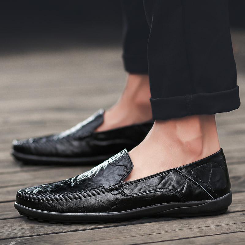 Penny Loafers Men Casual Shoes Large Size 38-46 Handmade Leather Slip on Flats Lightweight Man Moccasins Mens Driving Shoes