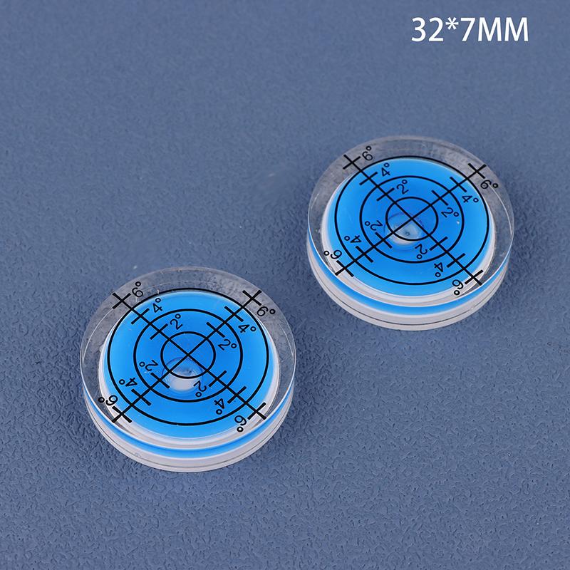 2 Stück 32 mm Libelle Oberflächen-Gradmarkierungs-Wasserwaage Rundes Messgerät Acryl für Bau Handwerkzeuge Teile