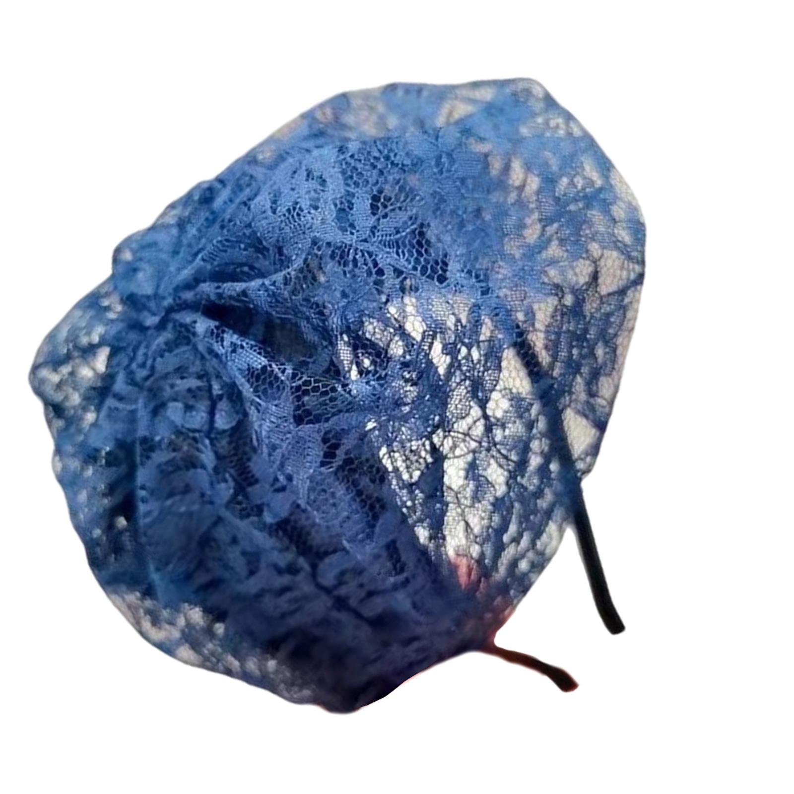 

Елегантний мереживний аксесуар для волосся для жінок Федора Капелюх Обручі Хелловін Головний убір для вечірок та вечірнього банкету темно-синього кольору