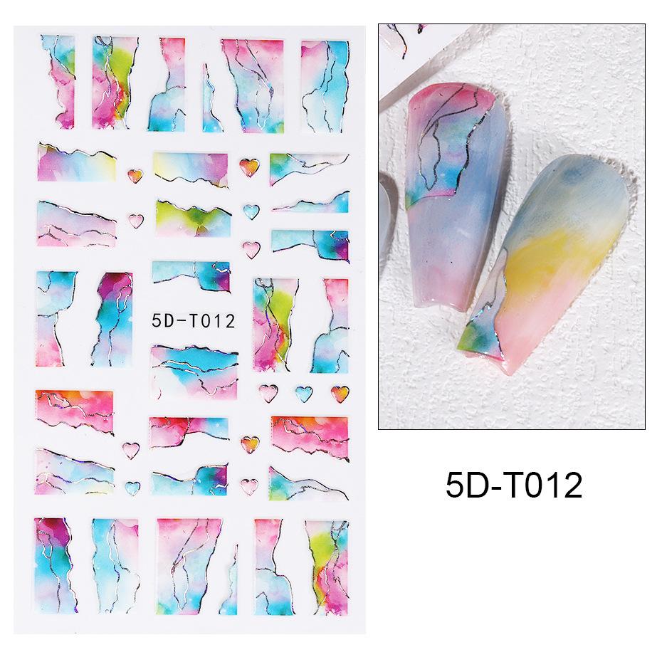 

5D Nail Art DIY Манікюр Декор Слайдери Рельєфні вигравірувані тиснені наклейки для нігтів Nail Art Sticker Decal
