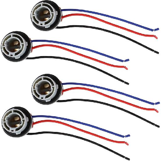 2PCS 1157 LED Bulb Socket Plug, 2057 2357 7528 Waterproof Turn Signal Light Socket Base Holder Wiring Harness, Automotive Tail Light Brake Light Base