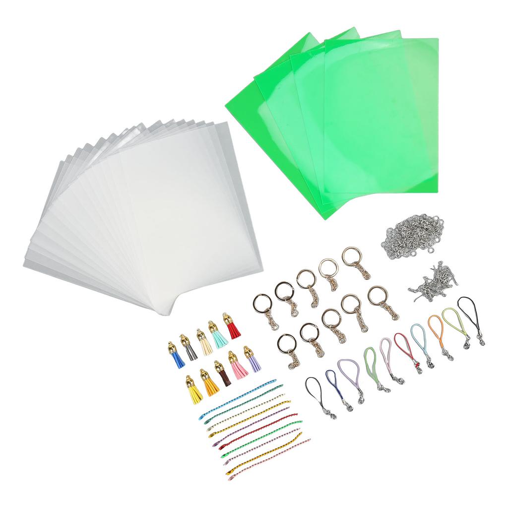 Heat Shrink Film Sheets Kit Handcrafted Shrink Dink Plastic Sheets Keychain Earring Accessories