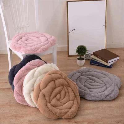 Plush Rose Shaped Chair Cushion Quilted Tatami Sofa Cushion Home Decoration Chair Mat  Winter