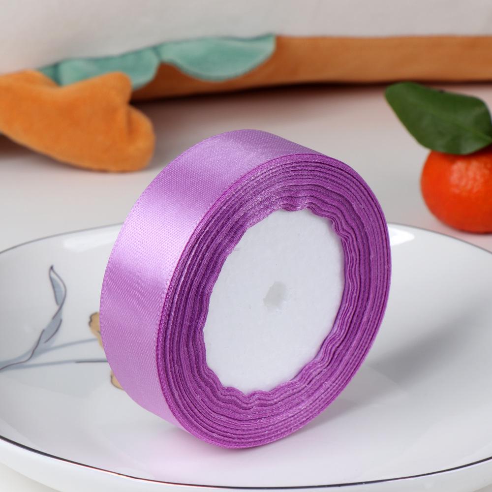 2.5cm Polyester Satin Ribbon for Cake Decoration, DIY Handmade Gift Box, and Gift Packaging.