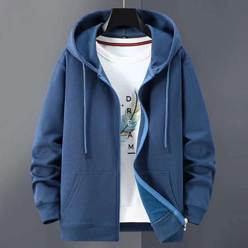 Sonbahar Erkek Büyük Beden Düz Renk Kapüşonlu Sweatshirt