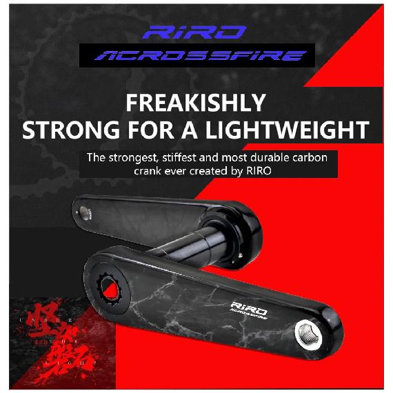 RIRO Carbon Fiber Road Crankset 29MM 50-34/52-36/53-39T Compatible with 11/12 Speed Shimano Direct Mount /110/130BCD Chainrings