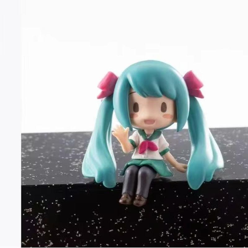 New Anime Character Miku Character Q Version Doll Pvc Cute Seat Model Decorative Toy Birthday Surprise Gift