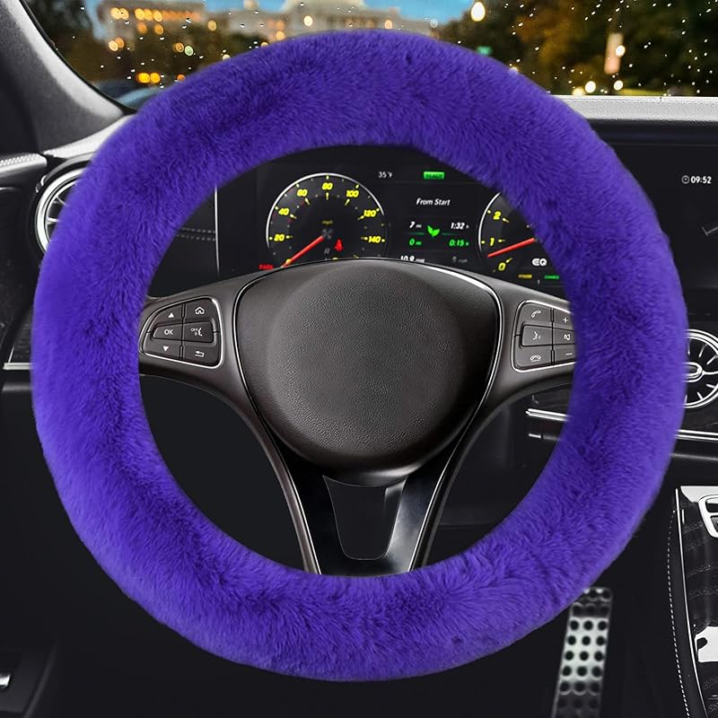 Fluffy Car Steering Wheel Cover,Steering Wheel Cover For Women Soft Plush Steering Wheel Cover Fashion Car Interior Decor Accessories Suitable For 15