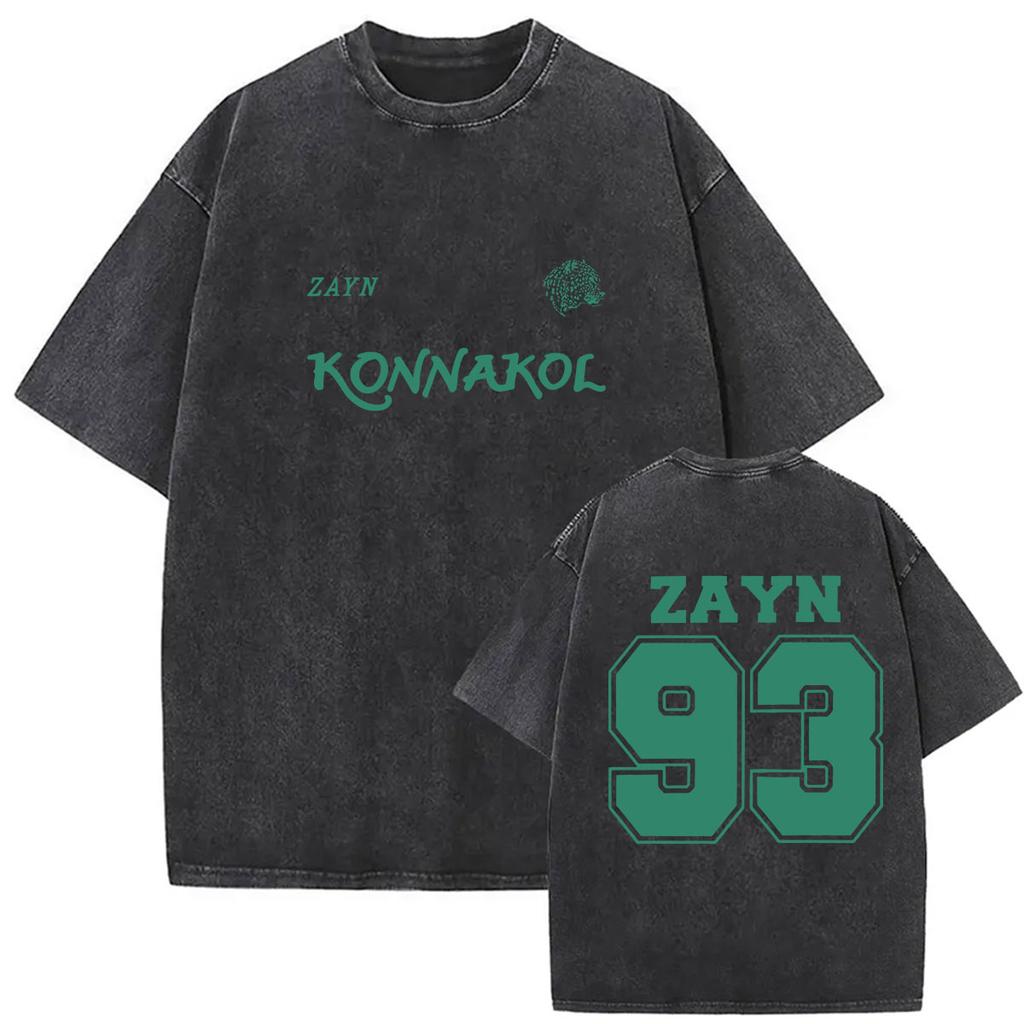 Zayn Malik The KONNAKOL Tour 2026 Vintage Washed T Shirt Men Women Summer High Quality ONeck Tshirts Fashion Oversized Tshirt