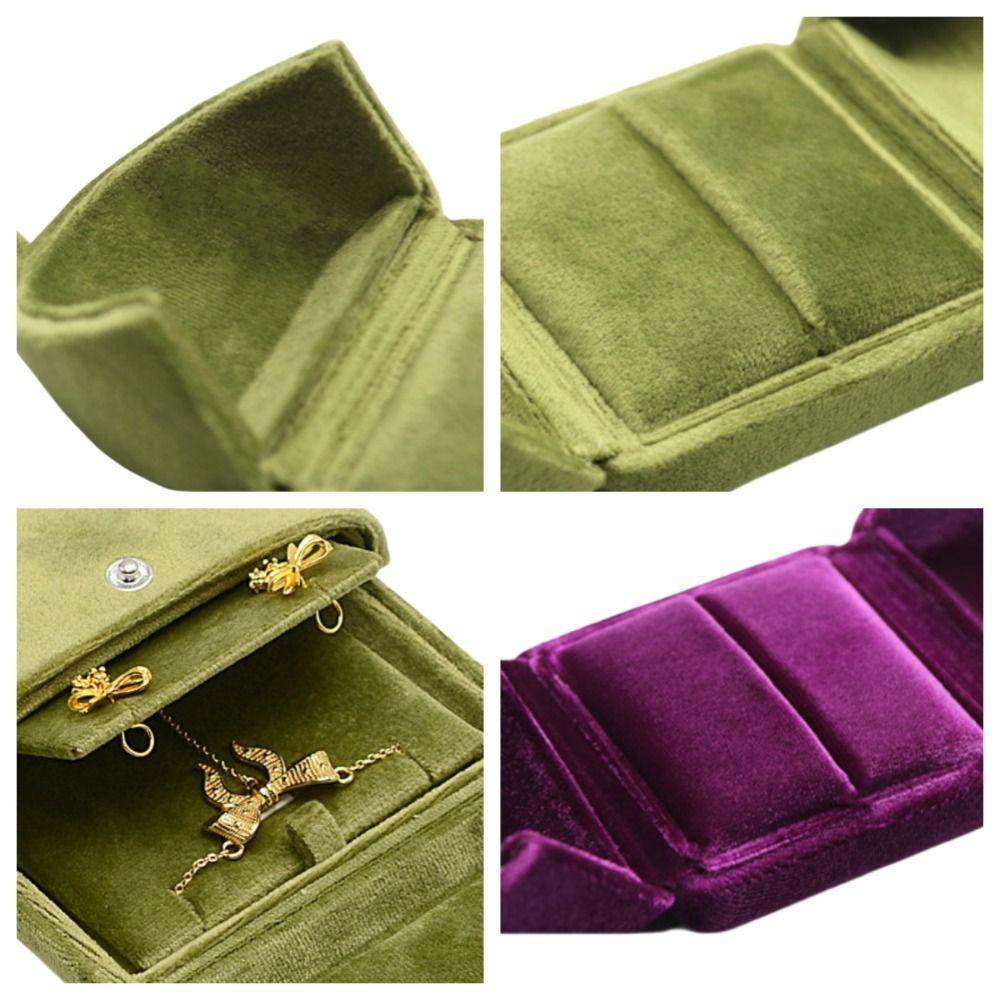 Luxury Rings Bearer Box Solid Color Jewelry Display Holder Necklace Bracelet Case Jewelry Storage