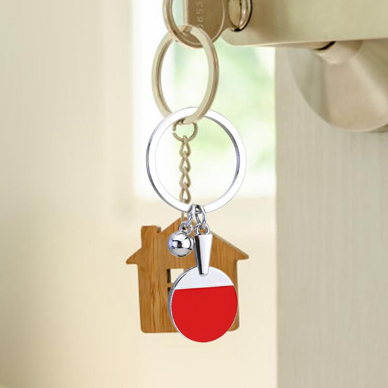 Table Tennis Racket Keychain Paris Games Table Tennis Tournament Keyring PingPong Stylish Pendant Souvenir Gift