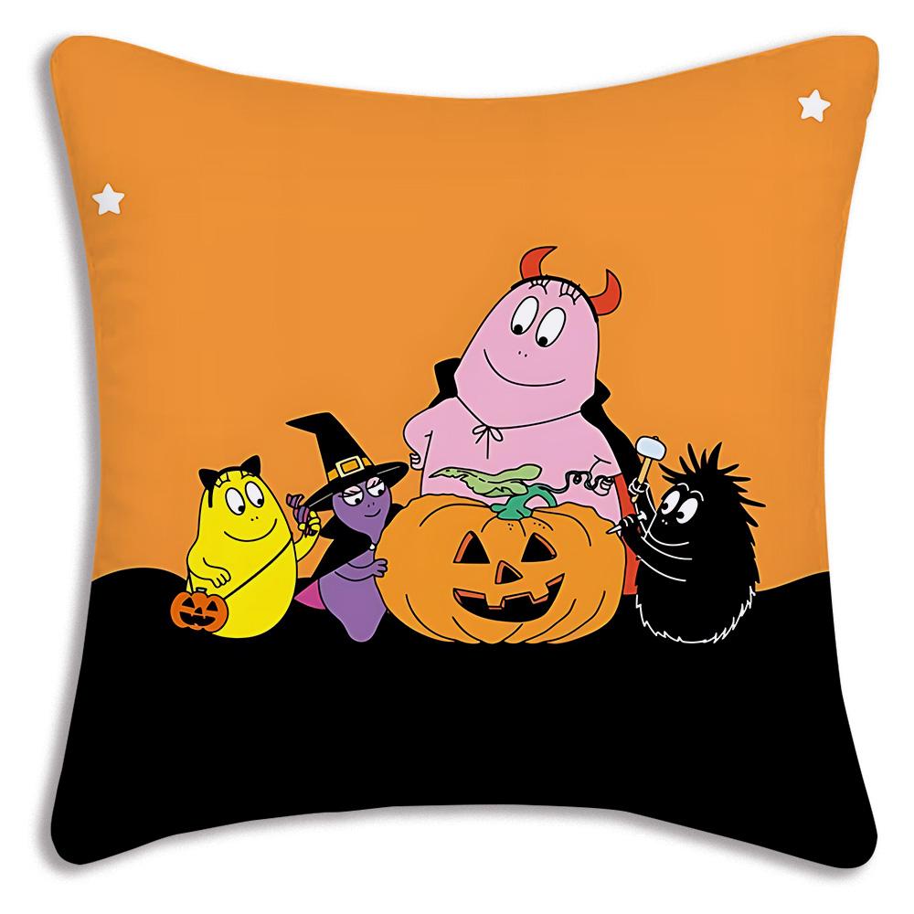 Anime B-Barbapapas Pillow Covers Cartoon Sofa Decorative Home Double-sided Printing Short Plush Cute Cushion Cover