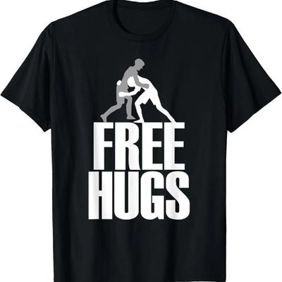 Kostenlose Umarmungen Wrestling Ringen T-Shirt Lustig
