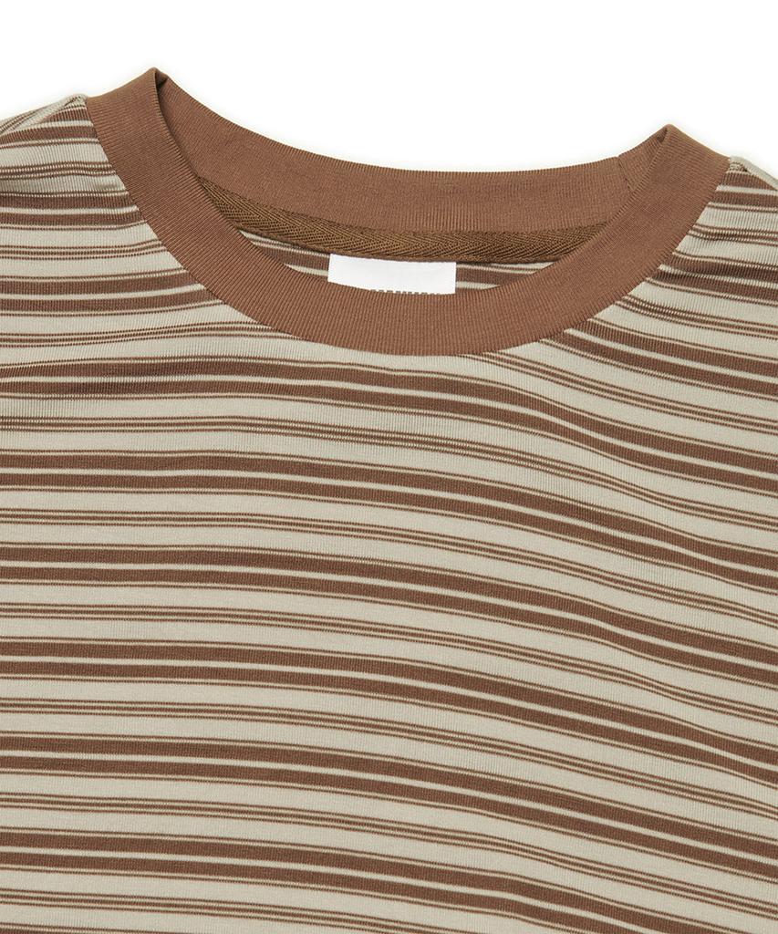 Nomaenyueol Offbeat Stripe Long Sleeve Tee - Brown