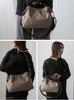 VITAFELICE Genuine Leather and Canvas Tote Bag for Women Gray 2-Way (inb-10001z) (Nylon Beige)