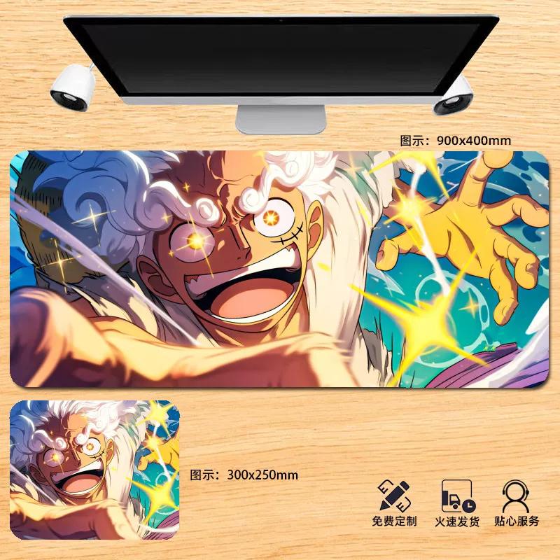 Japanese Anime ONE PIECE Leather Mouse Pad Oversized Boys Animation E-sports Game Keyboard Pad Monkey D. Luffy Computer Desk Pad Non-slip Mouse Pad