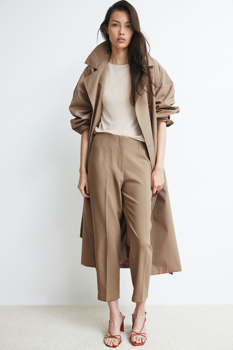 

H M Part 9 Cigarette Pants Dark Beige