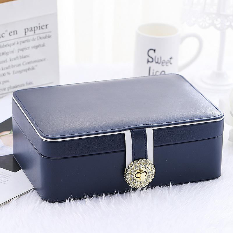 

Double Layer Jewelry Box Portable Travel Watch Leather Display Organizer Necklace Storage Case For Earrings Ring
