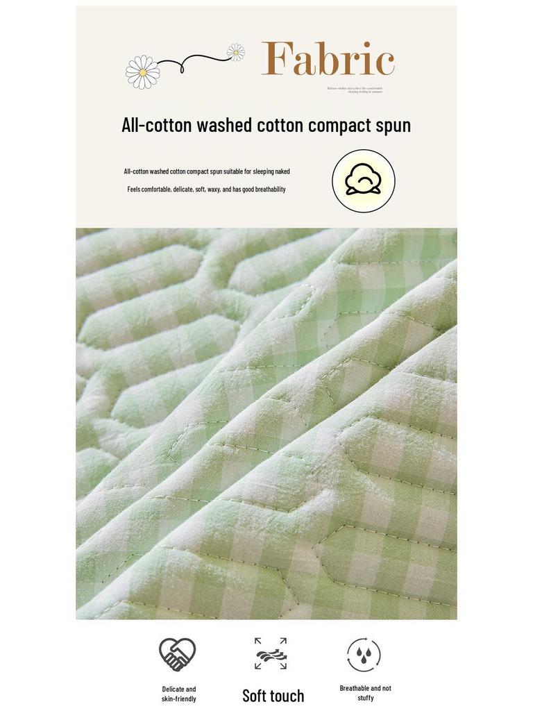 2025 Korean Style Pure Cotton Lace Yarn-Dyed Bedspread Set - 3 Piece