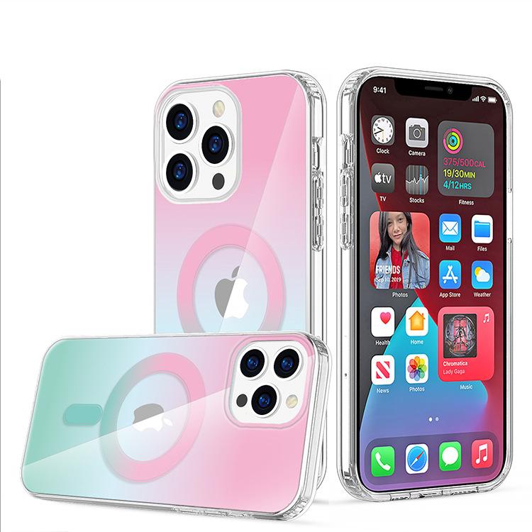 Mobile Phone Case Gradient Anti-fall IMD for IPhone14 Pro Max Magnetic Suction