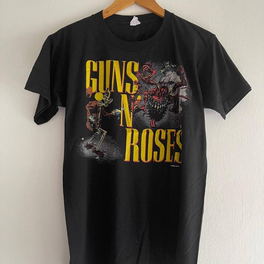 

80s Guns N Roses “ Was here 1986 Rock T-Shirt Rock n Roll Tour Unisex T-Shirt S