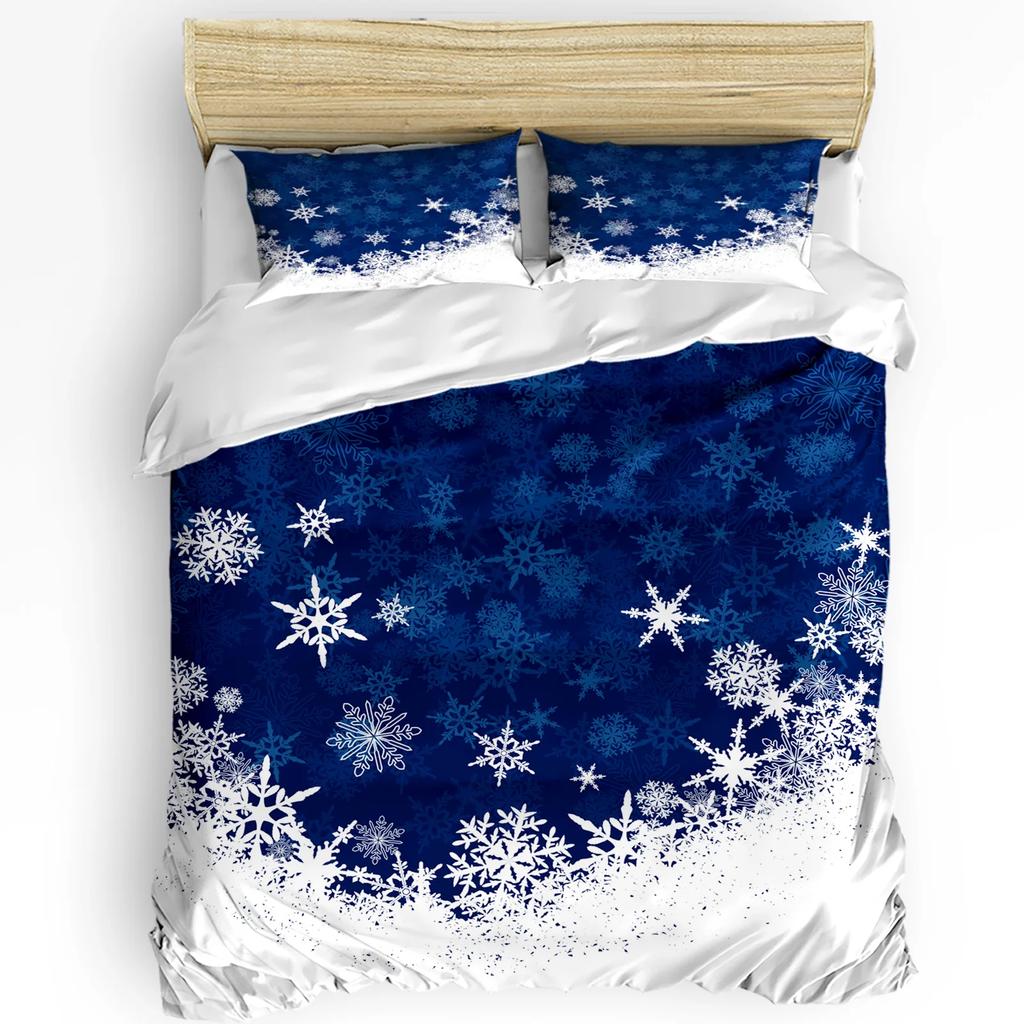 Christmas Winter Snowflake Arbor Elk Duvet Cover Bed Bedding Set Home Quilt Cover Pillowcases Bedroom Bedding Set No Sheet