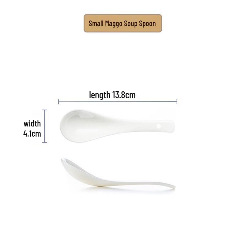 Abay Ceramic Long-Handle Swan Soup Spoons (Set of 2)