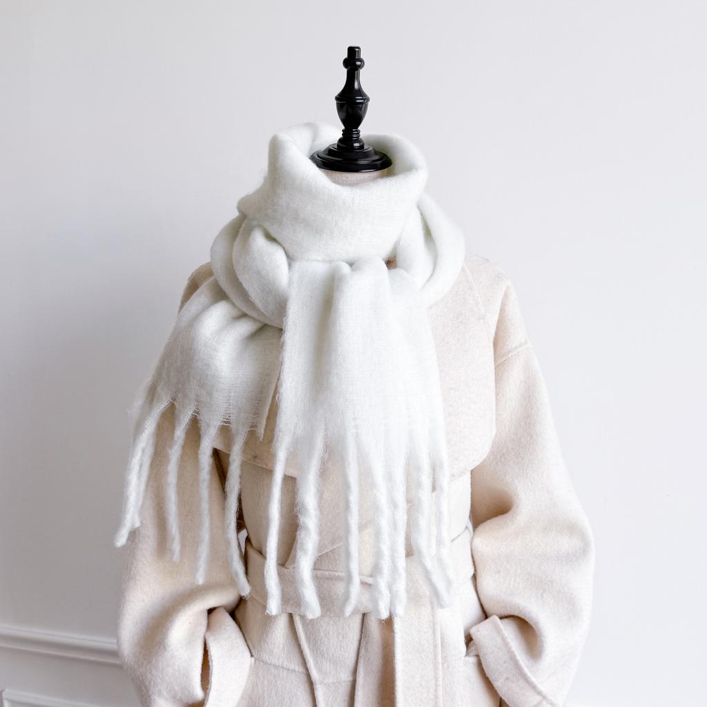 Elegant Design Scarf Imitation Cashmere Soft Warm Fringe Shawl Autumn Winter Coldproof Windproof Blanket Scarf