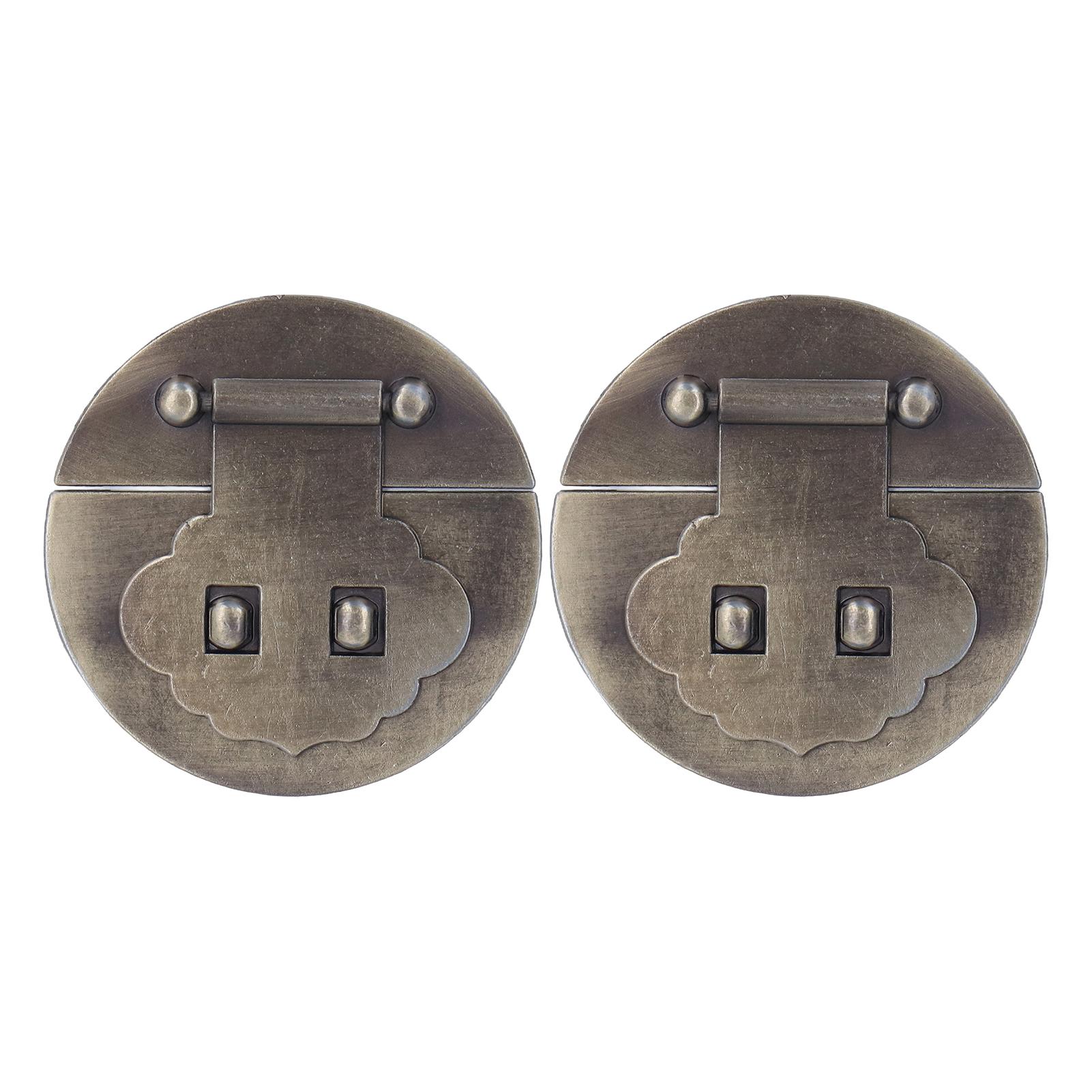 

2 комплекта 7 см Античная деревянная коробка Пряжка Бронзовая Круглая Защита от ржавчины Сплав цинка Пряжка для коробки для ювелирных изделий