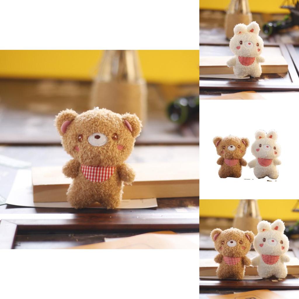 Adorable Plush Teddy Bear Keychain With Soft Pp Cotton Stuffing And Cute Bunny Charm