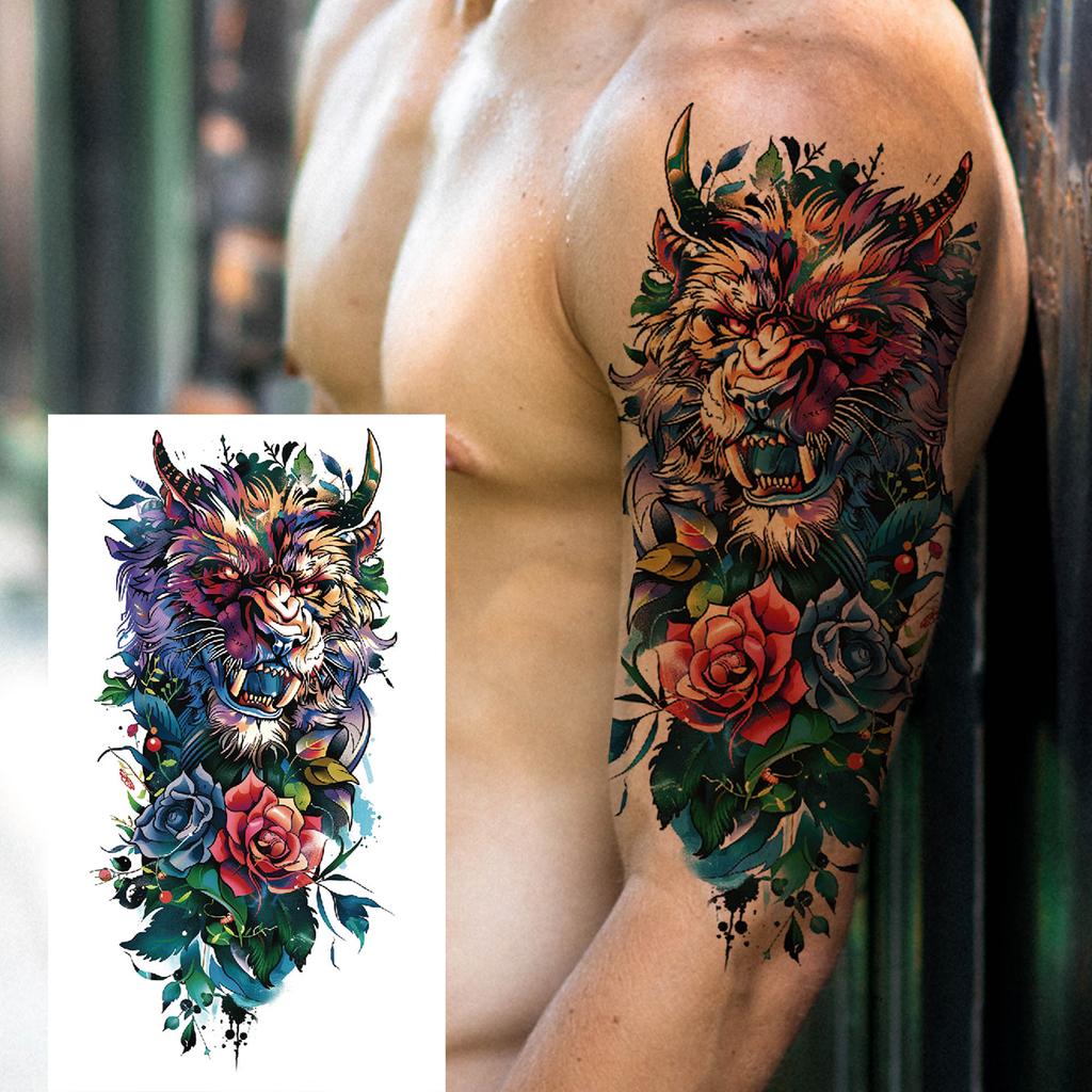 1 Sheet Dragon Temporary Tattoos For Men Women Water Transfer Tattoo Sticker Self Adhesive High Quality Fake Tatoo Arm Forearm