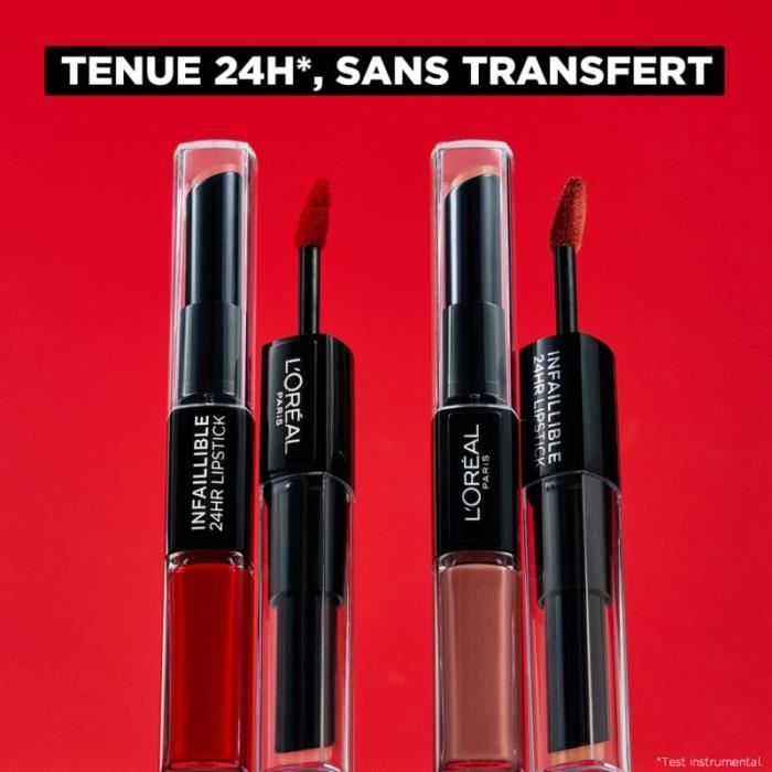 Rtěnka Infaillible Duo 24H - L'Oréal Paris - 312 Incessant Russe - Růžová barva - Hydratační & Pohodlí